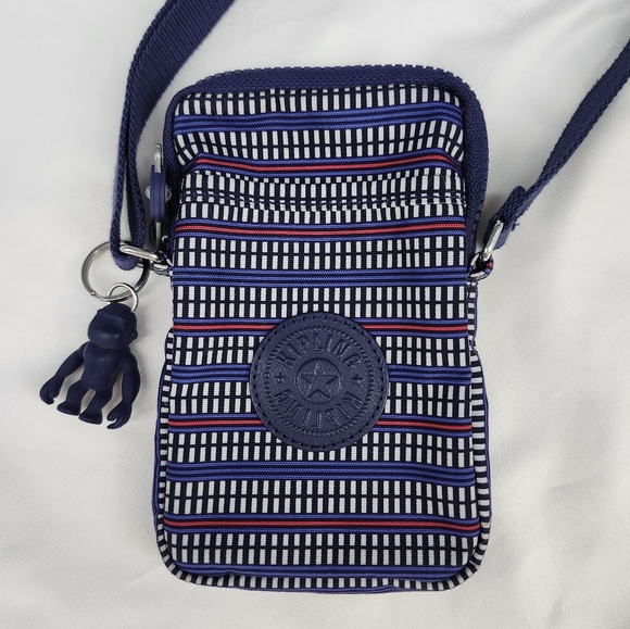 Kipling Live Light Crossbody Bag Small Multi-Colored Blue Charm Adjustable Strap - Picture 2 of 5
